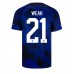 Förenta staterna Timothy Weah #21 Replika Borta matchkläder VM 2022 Korta ärmar